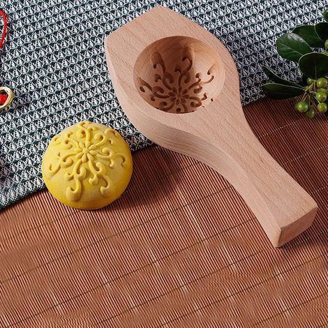 Emporte-pièce Circulaire - Bois Naturel - Pour Gâteaux Lunaires Et Boules De Riz - Diamètre 6,5 cm - Hauteur 3,8 cm - 1 Pièce (1/5)
