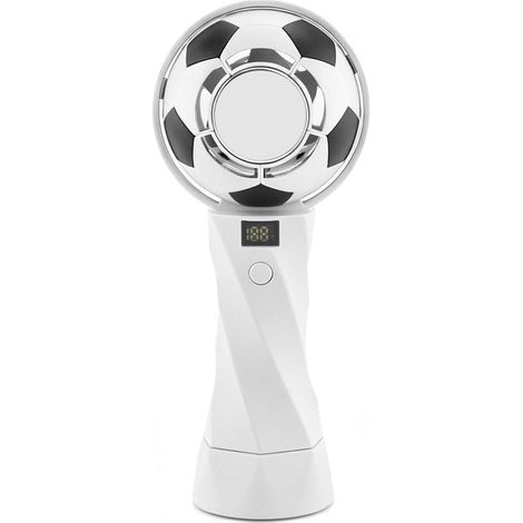 Ventilatore portatile ricaricabile con 100 velocità, mini ventilatore portatile con batteria da 5000 mAh, display digitale, USB-C, ventilatore da viaggio, design a forma di pallone da calcio, ventilat (1/5)