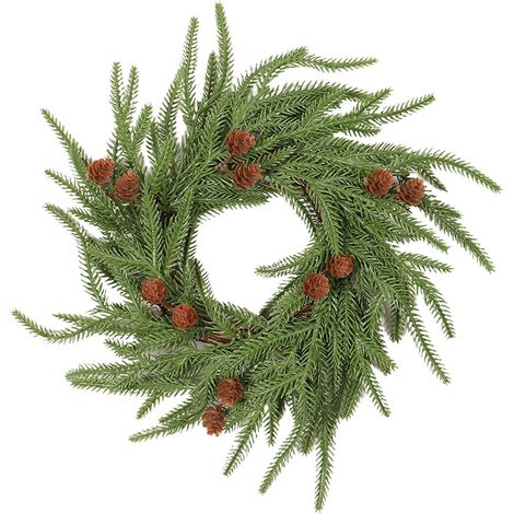 Guirlande De Noël - Couronne Artificielle En Plastique Avec Aiguilles Simulées - 30 Cm - Pour Décoration De Table Ou Accrochage - 1 Pièce (1/5)