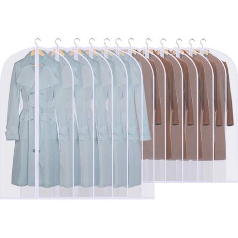 12 Sacchi porta abiti,Coperture protettive pieghevoli per costumi e abbigliamento,Antipolvere e impermeabili con cerniera (1/5)