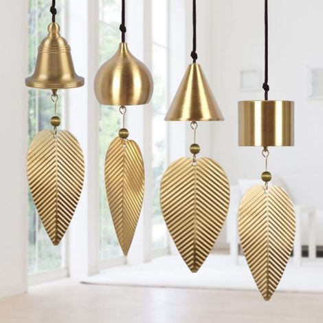 Cloche à Vent Carillon Vintage en Cuivre Carillons Éoliens Décoratifs D'extérieur Décoratifs Suspendus pour Allée Jardin Cour,Cloche (1/5)