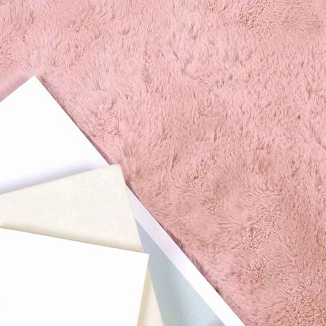 Tapis en Fourrure Synthétique de Lapin Rose 240 x 340 cm CFW63368 (1/5)