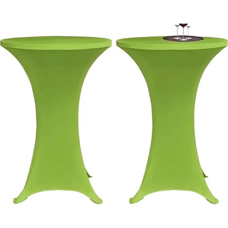 vidaXL Funda elástica para mesa 2 unidades 60 cm verde (1/5)