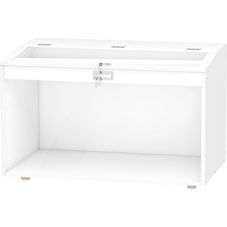 Cage pour hamster, petite maison pour animaux avec couvercle à charnière et fenêtre en acrylique transparent, 80 x 50 x 50 cm, blanche (1/5)