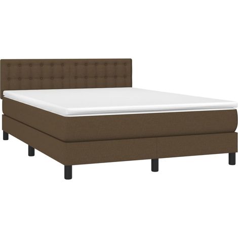Giroletto a Molle con Materasso Marrone Scuro 140x190cm Tessuto vidaXL (1/4)