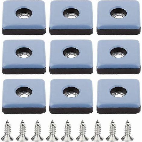 Patins de meubles, lot de 24, patins en téflon de 25 mm pour pieds de chaise, avec vis, amortisseurs de chocs, patins carrés pour pieds de chaise - WELLNGS (1/3)