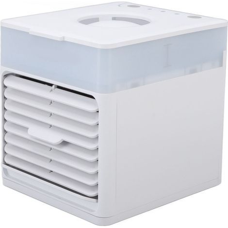Mini tragbarer, leiser USB-Luftkühler 500ml, Luftbefeuchter-Ventilator mit mehrfarbigem LED-Licht, wiederaufladbar über USB. (1/5)