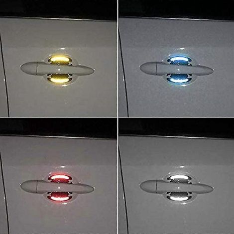 4 Stück reflektierende Auto-Türgriff- und Türgriffschutzaufkleber (silber)