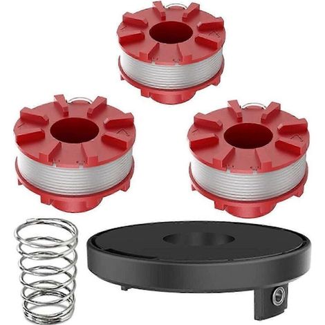 Pièces détachées pour tondeuses à gazon Einhell CE-CT 36/30 Li E-Solo/Agillo 36/255 BL/Agillo 18/200 : bobine + capuchon + ressort (3 pièces) (1/5)