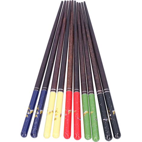Baguettes en bois, 5 paires, réutilisables et antidérapantes, ustensiles de cuisine (emballage en boîte couleur) (1/5)