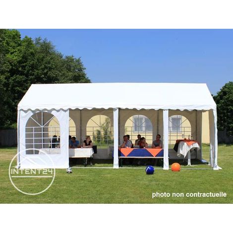 TOOLPORT 4x8m tente de réception, PVC 800 N, H. 2m, blanc (1/3)