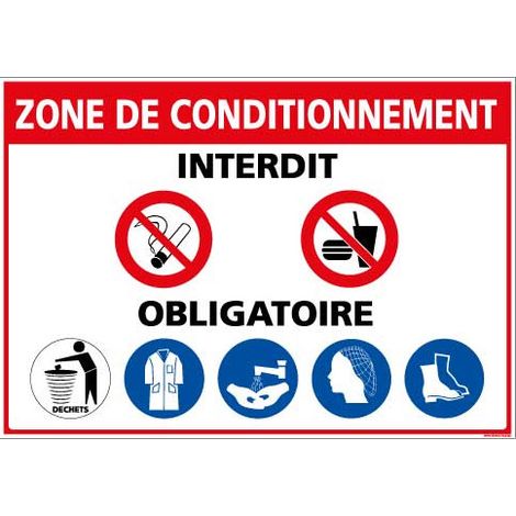 Panneau de signalisation Zone de fabrication (D0995) - Adhésif - 210 x 300 mm