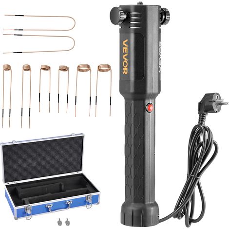 VEVOR Rimozione Bulloni Riscaldatore a Induzione, 1100 W 230 V, Strumento Portatile per la Rimozione di Dadi, Mini Macchina Riscaldante per la Rimozione di Viti Arrugginite, con 8 Bobine e Scatola