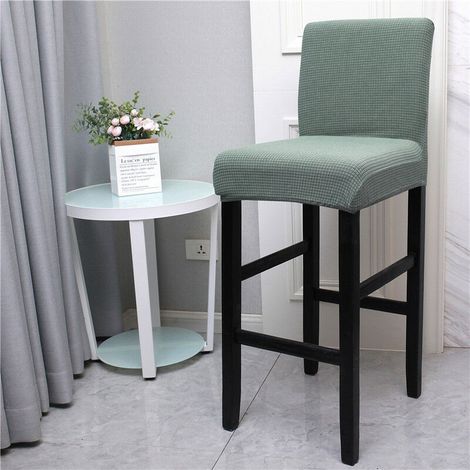 Stretch Bar Stool Cover, Universal Washable Bar Stool Cover, Dining Chair Slipcover, Bar Stool Cover with Backrest, Modern Chair Cover (Matcha Green, Set of 4) (1/5)