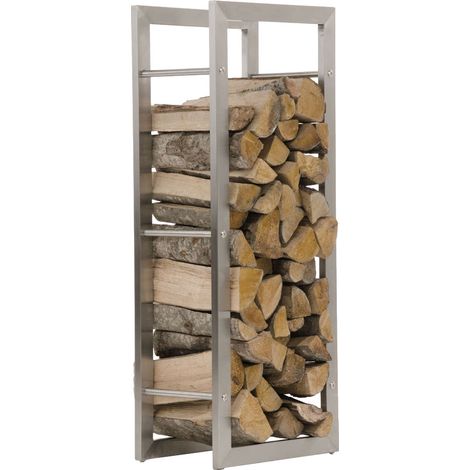 Porte-bûches KERI en Acier Inoxydable 25x60x100 cm
