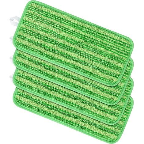 4 almohadillas de repuesto, spray de microfibra para mopa de chorro, paño de repuesto de 45 x 13 cm (verde) (1/5)