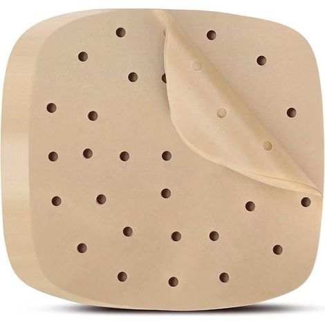 Papel de pergamino para freidora de aire: 200 piezas de papel de pergamino perforado cuadrado de 8,5 pulgadas para freidora de aire y horno. (1/4)
