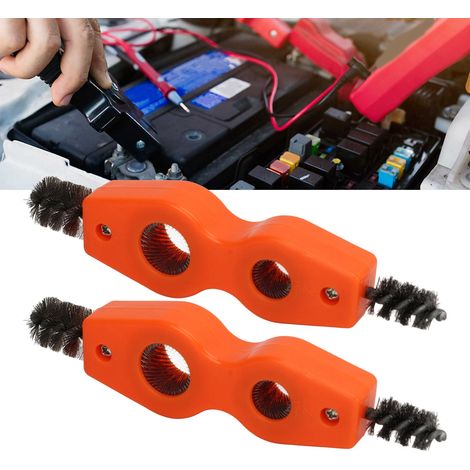 Kfz-Reparaturwerkzeug 4-in-1 Kombinations-Autobatterie-Drahtbürste 1/2 Zoll und 3/4 Zoll (2er-Pack) (Orange) (1/5)