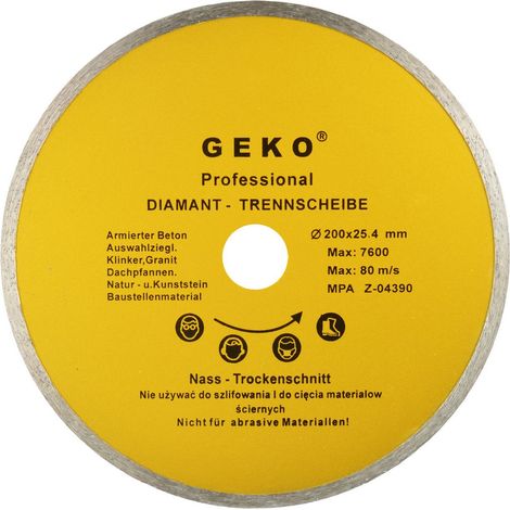 Disque diamant 200 mm 25,4 Full Geko (25)