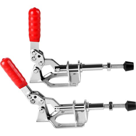 2 Pièces Pinces à Bascule GH-302-F, Pince à Genouillère Grands Pince à Dégagement Rapide Horizontale Pinces à Levier Pour Fonctionnement de La Machine, Menuiserie(Force de Serrage de 136 KG) (1/5)
