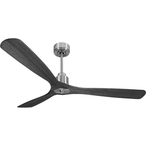 Tenerife Ring - Super destratificateur et ventilateur DC 166 cm Chrome pales bois noir sans Lumière 30 à 60 m² (1/5)