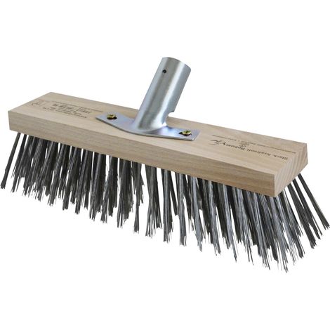 Nespoli Stahldrahtbesen 30 cm mit Metallstielhalter 28 mm