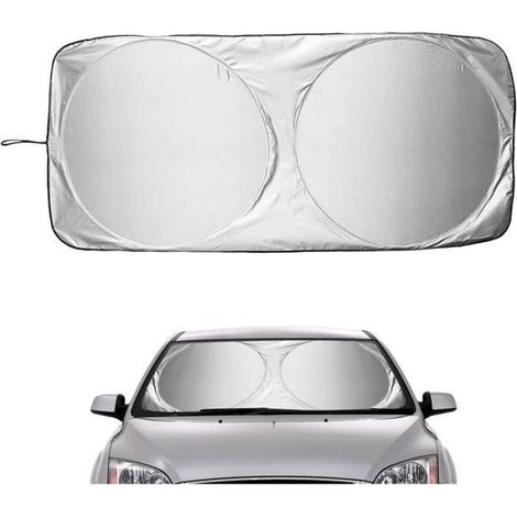Pare-Soleil pour Voiture Pare-brise Avant 150x70 cm Bloque les Rayons UV Protection Solaire Intégrale (1/4)