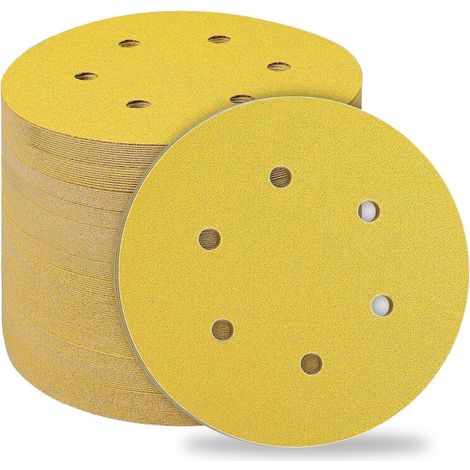 Schleifpapier Klett 150mm 6 Löcher 50 Stück 80 Körnung (1/5)