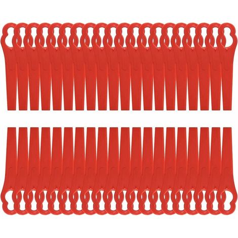 120 Stück Rasentrimmermesser Rot Ersatz-Kunststoffmesser 8,5 cm Kunststoff-Rasenmähermesser für Garten- und Rasengrasschneider (120 Stück) H208 (1/5)