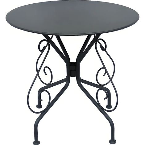 Table de jardin D.80 cm en métal façon fer forgé - Anthracite - GUERMANTES de MYLIA