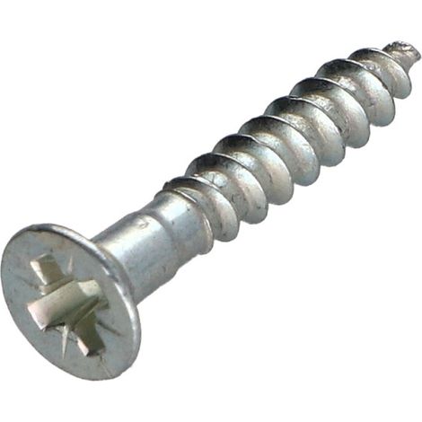 Vis bois Tête fraisée Pozi N°2 3.5X32 Acier zingué - 500 pièces (1/2)