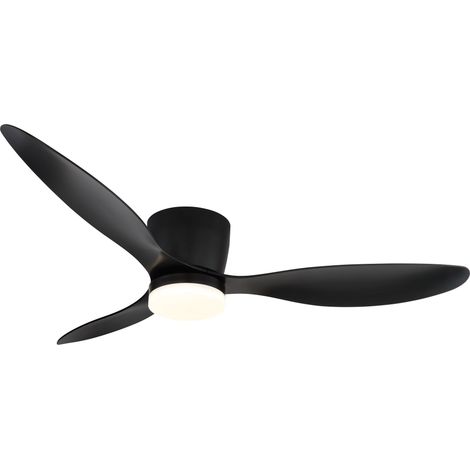 Ventilateur de plafond LED Lampe de salon CCT noir métal D 131,5 cm