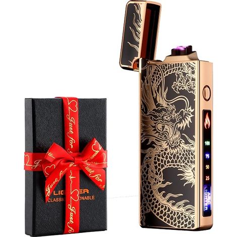 Customizable Electric Lighter Windproof USB Rechargeable Double Arc Lighter for Camping Valentine's Day Gift (1/5)