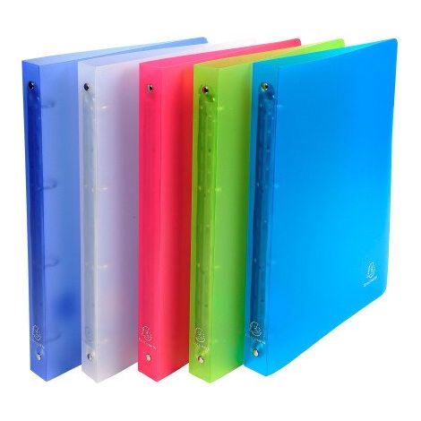 Classeur 4 anneaux plastifié Exacompta Chromaline A4 - Dos de 3 cm - Coloris assortis - Lot de 10 (1/5)