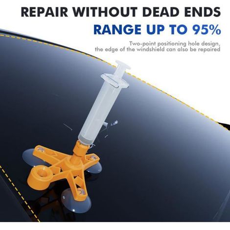 Kit de Réparation de Verre Fissuré,Kit Reparation Pare Brise,Windshield Repair Kit,Colle Pare Brise Voiture,Toile D'araignée,étoile (1/5)
