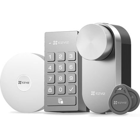 Smart Lock avec Clavier Multifonctionnel et Passerelle Domestique, Serrure Connectée fonction Bluetooth accès à distance, Serrure Smart Lock accès sans Clé pour Maison Connectée (1/5)