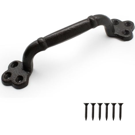 Poignée Porte coulissante, Fonte Poignée Porte avec Base Épaissie, Poignée de Porte Grange pour les Abris de Porte, Garages, Armoires (1/5)