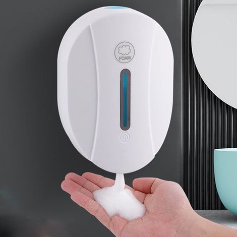 Distributeur de savon automatique mural – Capacité 550 ml – Étanchéité IPX4 – Installation sans perçage – Capteur infrarouge (1/5)