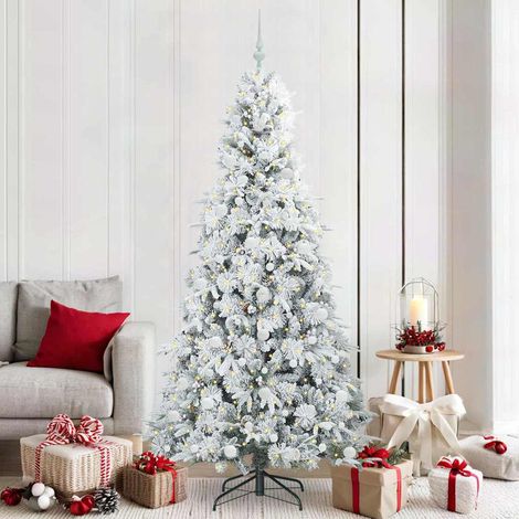 Künstlicher klappbarer Weihnachtsbaum Weiß 210 cm PE und PVC
