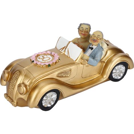 Couple âgé en résine, tirelire mamie et papi, cadeau d'anniversaire décoration maison (1/5)