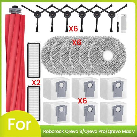 Lot de 23 sacs à poussière pour aspirateur robot Roborock Qrevo S/Qrevo Pro/Qrevo Max V (côté principal). (1/5)