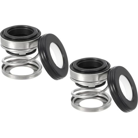 Gleitringdichtungssatz, Keramik-Kohlenstoff-Ringfederdichtung, 2er-Pack 108-14 für Wasserpumpe, Ölzylinder, Schwarz, Silber, 0,55" (14 mm)