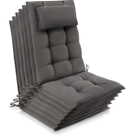 6er Set Sun-HL Hochlehner Auflage 120x50x8cm Taupe