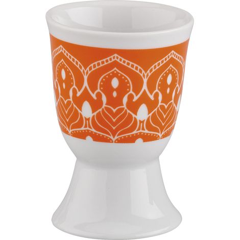 Huevera Cilio Amici, porcelana, diámetro 5 x 7 cm, mandala naranja (1/2)