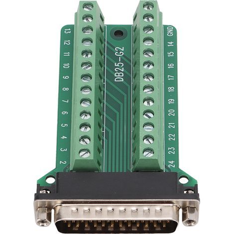 Bloc de connexion DB25 mâle à 25 broches pour circuit imprimé, module de vis pour signal et débogage de communication