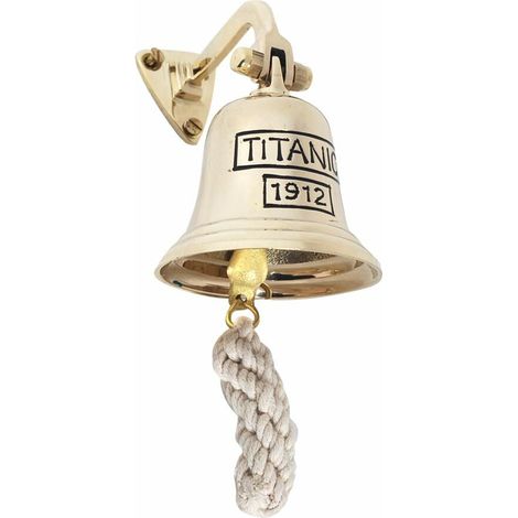 Campana de barco de latón con soporte de pared Titanic 10 cm