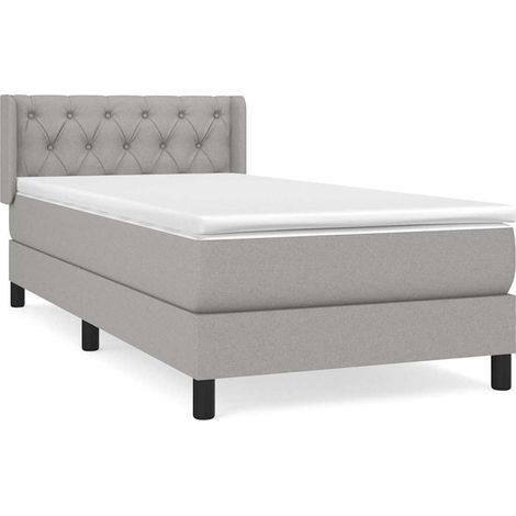 Maison Exclusive - Giroletto a Molle con Materasso Grigio Chiaro 80x200 cm Tessuto (1/5)