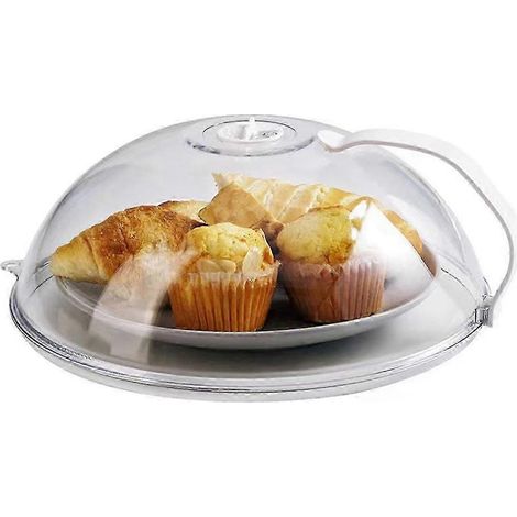 Couvercle rond en plastique transparent anti-déversement d'huile pour four à micro-ondes, appareil de chauffage et bol de réfrigérateur F QAQ (1/5)