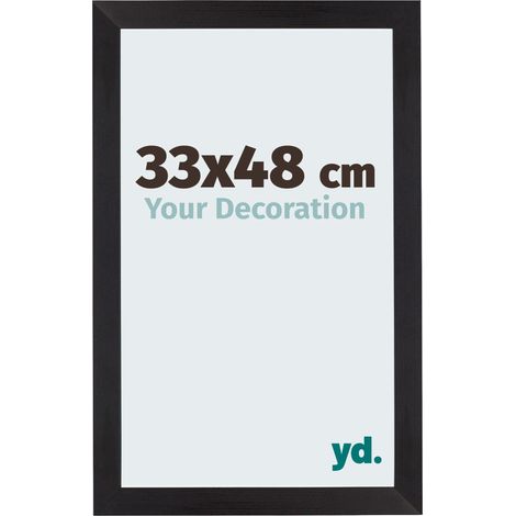 yd. - Cadre photo 33x48 - Noir Grain de Bois - MDF - Mura