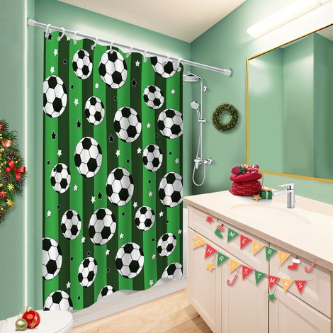 Rideau de douche 180x180 avec 12 œillets rideau imperméable pour une petite salle de bain (1/5)